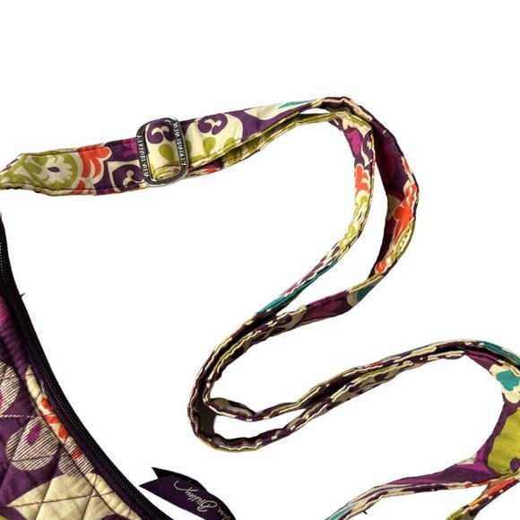 Vera Bradley Crossbody Purse Bag Carryall Plum Crazy Zipper Front Pocket - Picture 4 of 11